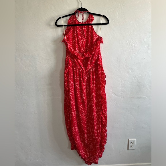 ❤️ See by Chloe Red Polka Dot Ruffled Halter Neck Dress ❤️ - Picture 4 of 5